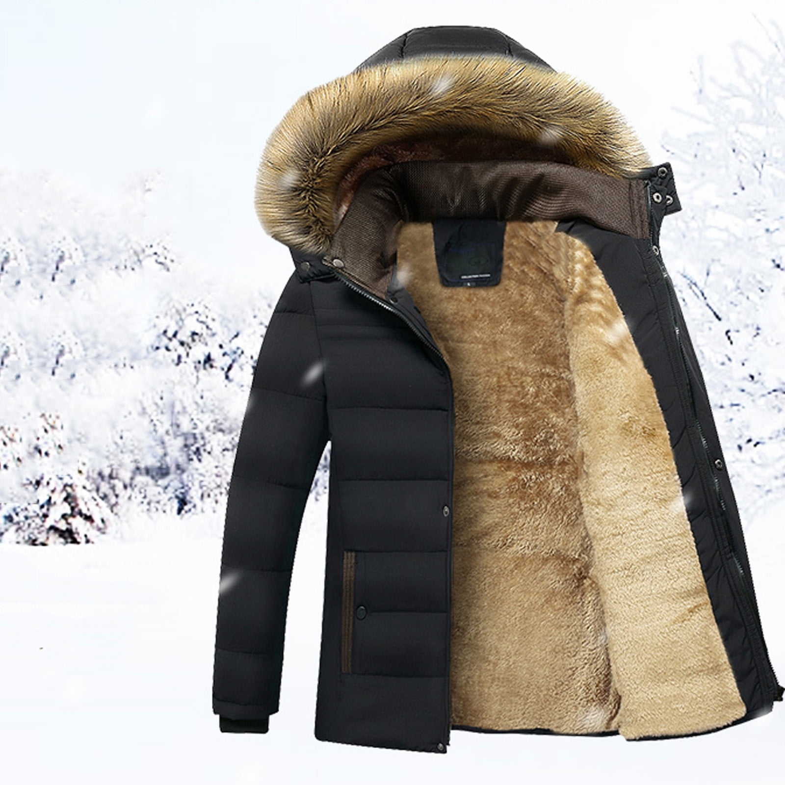Munlar Firefighter Jacket- Fall/Winter Fashion Fleece Denim Stretch Washed  Denim Mens Sport Coat Christmas Winter Coat Clearance 