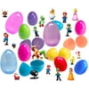 18 Toy Filled Easter Eggs With Mario Figures - Great For Kids - Assorted Characters Inside - Find Your Favorites - Prefilled To Save You Time - Durable Eggs in Assorted Colors - Hours of Creative Play