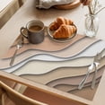 thumbnail image 3 of Brown Ombre Placemats Set of 4, Modern Geometric Abstract Cream Washable Wipeable Table Mats for Dining Tables, Indoor Outdoor Kitchen Place Mats for Holiday Party Table Decor, 3 of 9