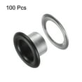 thumbnail image 3 of Uxcell 100PCS Grommets Eyelets 1/4 Inch (6mm) ID Hole Metal Self Backing Eyelet with Washers for Leather Matt Black, 3 of 6