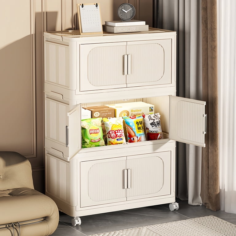 CASEMIOL 4 Tier Stackable Plastic Clothes Storage Bins with Lid