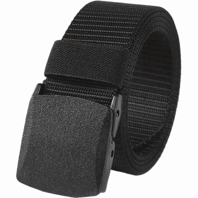 Lttoisl Durable Nylon Canvas Tactical Belt for Men, Heavy Duty Military Style Web Belt, Quick Release Metal Buckle, 47 Inch Adjustable Pant Strap for Work, Hiking, Outdoor Sports