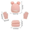 thumbnail image 3 of FAIWAD Kids Winter 3Pcs Beanie Hat Gloves Scarf Set Toddler Boys Girls Pompom Fleece Knit Cap Outfits Gift for Boys Girls, 3 of 4