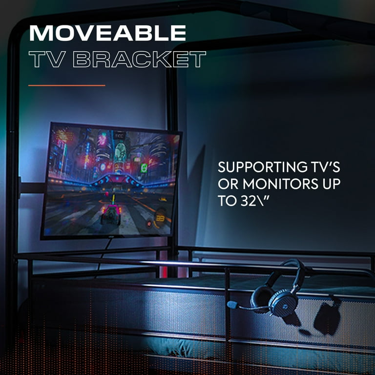 X Rocker Kids Gamer Mid-Sleeper Twin Gaming Bed with TV