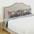 thumbnail image 3 of Yayeee Pillowcase Standard Size Set of 2 Satin Wrinkle Resistant Pillow Case, Blue Colorful Flowers, 3 of 7