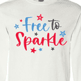 thumbnail image 4 of Inktastic 4th of July Free to Sparkle in Red White and Blue Long Sleeve T-Shirt, 4 of 5