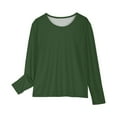 thumbnail image 4 of Cotton Casual Fashion Sweatshirt New Girls Trendy Long Sleeve Crewneck Pullover Tops Lightweight Solid Color Tee Shirts Casual Blouses Clothes Girls Long Sleeve Sweatshirt Size 11 Years, 4 of 7
