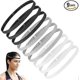 thumbnail image 1 of 9 x Men's Sports Headbands, Elastic Sports Headbands, Hairbands for Men and Women, Non-slip Headbands for Jogging Sports, Black/White/Gray, 1 of 5