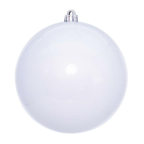 Vickerman 4.75" White Pearl UV Drilled Ball Ornament, 4 per bag.