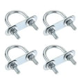 thumbnail image 1 of Unique Bargains 27mm Inner Width 53mm Length Round U-Bolt Steel M6 4 Sets, 1 of 4
