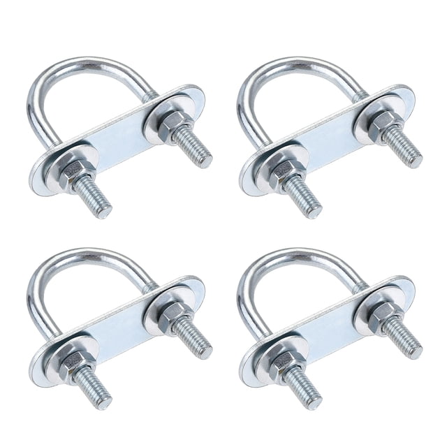Unique Bargains 27mm Inner Width 53mm Length Round U-Bolt Steel M6 4 Sets