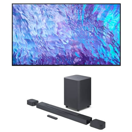 Samsung QN75Q80CAFXZA 75" 4K QLED Direct Full Array with Dolby Smart TV with a JBL BAR-700 5.1ch Soundbar and Subwoofer with Surround Speakers (2023)