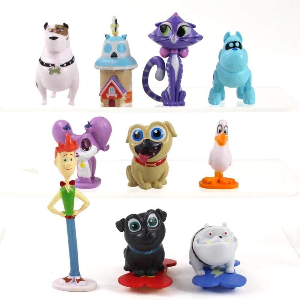 12 Pcs Puppy Pals Dog Action Figures Toys Bob, Bingo, Rolly, Hissy