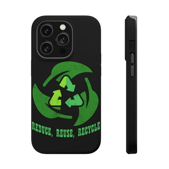 DistinctInk Tough Case for Apple iPhone 15 PRO (6.1" Screen), Compatible with MagSafe Charging - Reduce Reuse Recycle