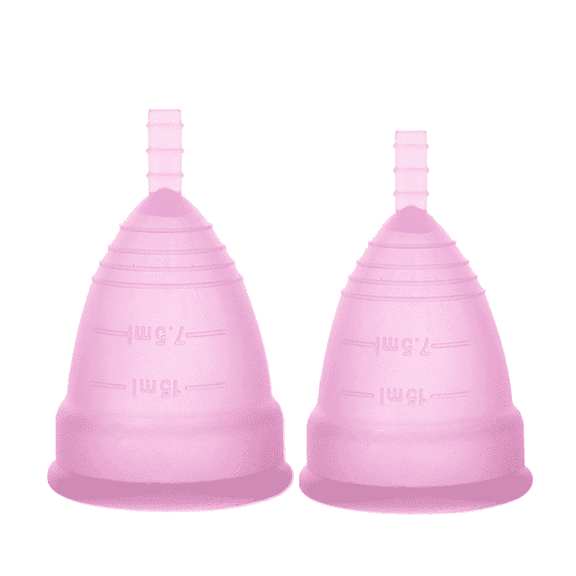 EASTIN 2Pcs Menstrual Cups Super Soft Menstrual Cup Safe Feminine Care Pink