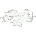 thumbnail image 5 of Blue Sectional Sofa, Linen Sectional Sofa, L Shape Sofa and Lounge Sofa for Living Room Furniture Set, 5 of 5