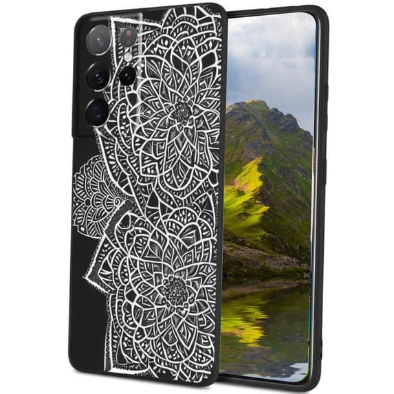 Compatible with Samsung Galaxy S23 Ultra Phone Case, Mandala-102 Case Men Women, Flexible Silicone Shockproof Case for Samsung Galaxy S23 Ultra