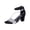 Black, variant on Women Glitter Rhinestone Block Heel Sandals Plus Size Round Open Toe Buckle Strap Spring Summer Versatile Beach Height Dress Black