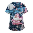 thumbnail image 4 of Hearthz Christmas Scrub Tops Woman Plus Size Stretch Scrubs Top for Women V Neck Short Sleeve Nurse Working Uniforms with Pockets S-5xl, 4 of 5