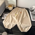 thumbnail image 5 of 7-8T Kids Fall Winter Sweatpants for Boys Fashion Casual Elastic Waist Drawstring Workout Long Pants Teen Boys Loose Comfy Active Pants with Pockets Size 3-12T,Khaki, 5 of 5