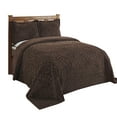 thumbnail image 3 of Better Trends 3 Piece Queen Bedspread Set 100% Cotton Chenille Tufted Medallion Pattern Soft & Luxurious Feel, Perfect for Gifting and All Seasons, Machine Washable (Chocolate) Rio Collection, 3 of 6