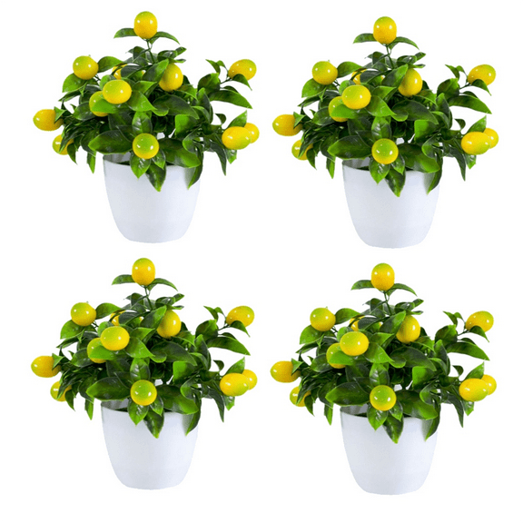 4pcs x Artificial Lemon Plants-As Shown