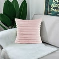 thumbnail image 5 of Pack of 2 pieces, double sided faux fur plush decoration Hug pillowcase sofa sofa bedroom with fuzzy stripes soft pillowcase cushion cover - pink, 5 of 5