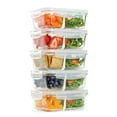 thumbnail image 1 of Fit & Fresh Contenants en Verre Divisés, Lot de 5, Deux Compartiments, Ensemble de 5 Contenants avec Couvercles Verrouillables, Rangement en Verre, Contenants pour Préparation de Repas avec Joint Hermétique, 27 oz., 1 of 6