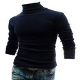 thumbnail image 3 of Mens Winter Warm Cotton High Neck Pullover Sweater Tops Turtleneck, 3 of 4