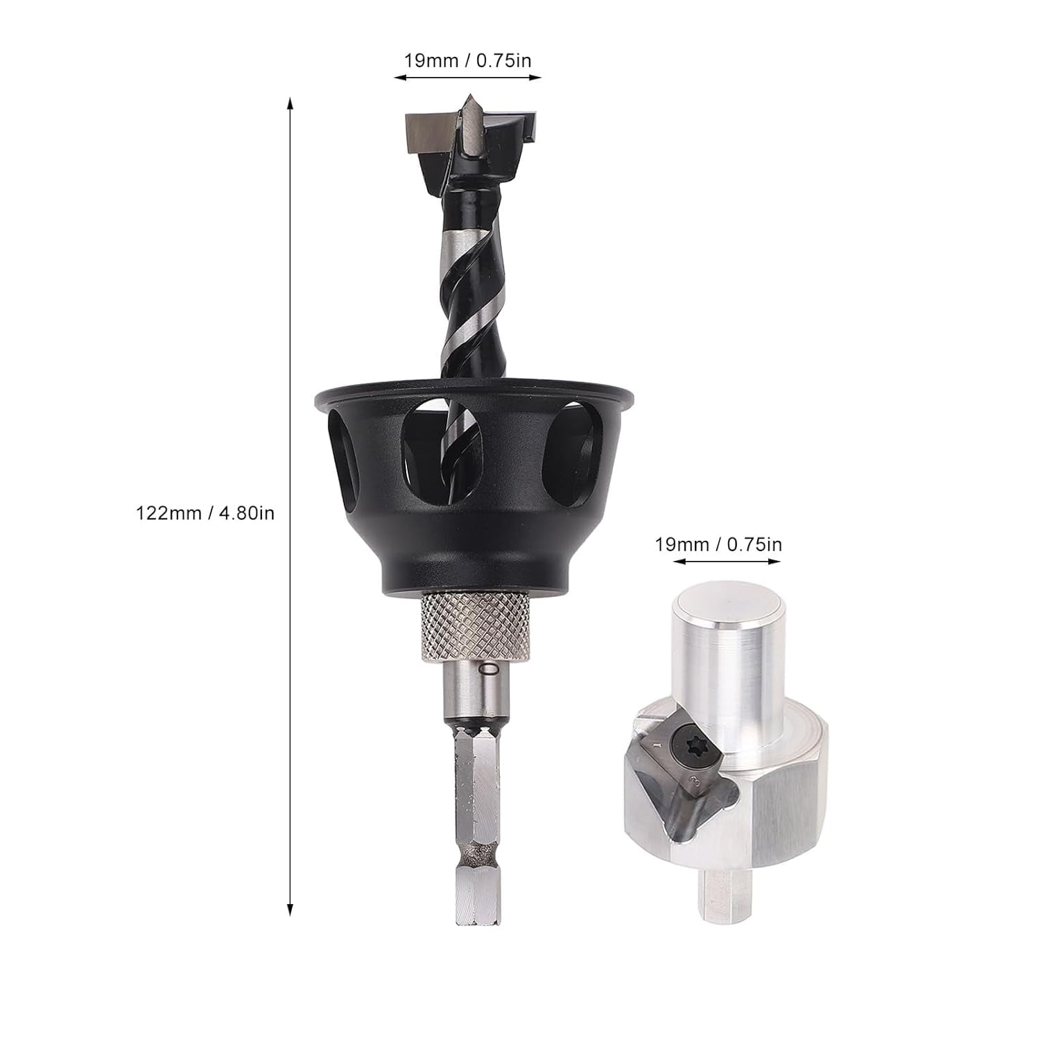 ABPETE 19mm Drill Bit Dog Hole Tool Set, Vertical Drill Locator Straight Hole Drilling Fixture for Bench