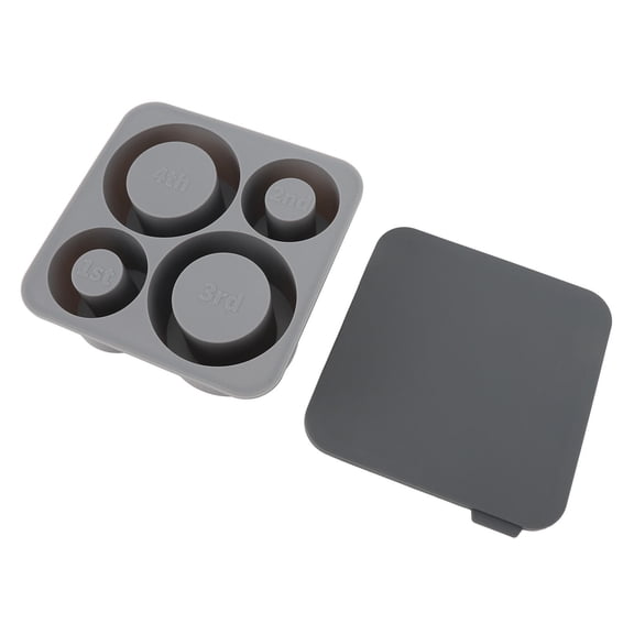 YAHHU 4-Piece Hollow Cylinder Silicone Ice Cube Tray Set with Lids – Easy Release, Large Capacity for 20oz/30oz/40oz Cups – Grey