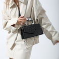 thumbnail image 4 of Bolso de hombro con patrón de cocodrilo para mujer, bolso para llevar a mano, bolso para citas diarias (negro), 4 of 6