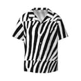 thumbnail image 4 of Salouo Zebra Pattern Cuban Collar Shirts for Men Button-Down Shirt Men's Short Sleeve Shirts Hawaiian Shirts Casual Shirts -3X-Large, 4 of 6