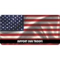 thumbnail image 1 of U.S. Flag Support Our Troops Photo License Plate, 1 of 2