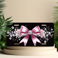thumbnail image 6 of 1 Pcs 2D Flat License Plate Covers & Frames, Pink Bow License Plate Cover For Decorative Front, Waterproof For Decoration Aluminum License Plate Covers & Frames Cover For Men Women, 12" X 6", 6 of 7