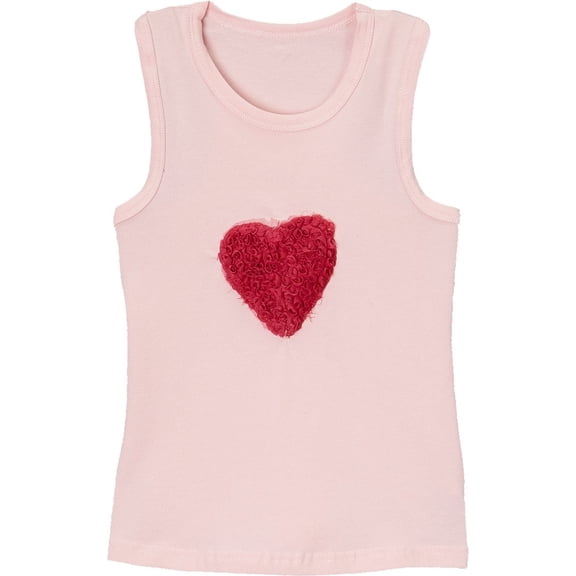 Wenchoice Girl's Pink Heart Tank - M(3T-4T)