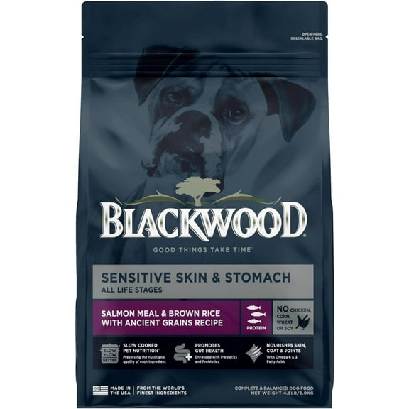 Blackwood Dry Dog Food Sensitive Skin & Stomach Salmon Meal with Ancient Grains 4.5 lb.