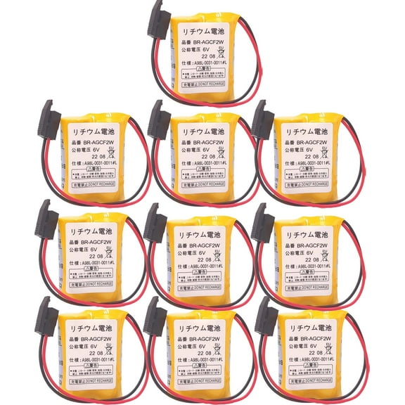 10 Pcs Replacement Battery for GE BR-AGCF2W A06B-6093-K001 A98L-0031-0011 L Fanuc A98L-0031-0011 L