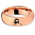 thumbnail image 2 of Tungsten Alaska The Last Frontier State Heart Band Ring 7mm Men Women Comfort Fit 18k Rose Gold Dome Polished, 2 of 4