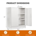 thumbnail image 4 of BESFUR Metal Storage Cabinet with Doors and Shelves, for Home, Office, Garage - White, 4 of 10
