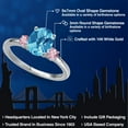 thumbnail image 2 of Gem Stone King 14K White Gold Swiss Blue Topaz and Pink Lab Grown Diamond Engagement Ring for Women | 2.51 Cttw | Oval Checkerboard 9X7MM | Gemstone November Birthstone | Size 7, 2 of 6