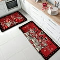 thumbnail image 2 of Valentine''s Day Gnome Kitchen Rugs Set of 2, Red Black Love Heart Mason Jar Love Forever Kitchen Mats Decor, Anniversary Wedding Holiday Floor Door Mat Home Decorations -17x29 and 17x47 Inch, 2 of 6