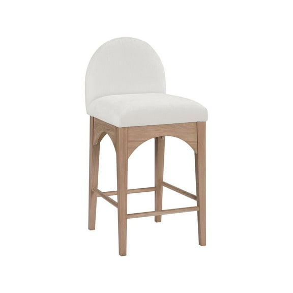 Meridian Furniture Waldorf Cream Chenille Fabric Stool