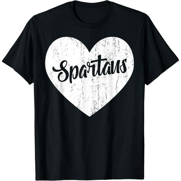 Spartans School Sports Fan Team Spirit Mascot Heart Gift T-Shirt