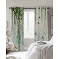 thumbnail image 4 of Spring Green Leaves Kitchen Curtains Japanese Koi Fish Birds Vintage Cafe Short Curtains for Bathroom Blackout Window Curtain Grommet Small Window Treatment Drapes for Bedroom Living Room 42"x45"x2, 4 of 9