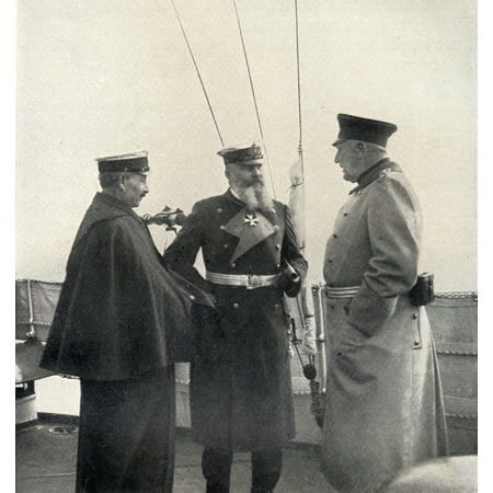 Kaiser Wilhelm Ii 1859-1941 Emperor Of Germany And King Of Prussia 1888-1918 Helmuth Von Moltke (1848-1916) German Army Chief Of Staff 1906-1914 And Admiral Alfred Von Tirpitz (1849-1930) Canvas Art -