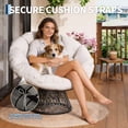 thumbnail image 3 of Aprafie Large Papasan Chair, 37" Round Wicker Chair with Extra-Thick Soft Fabric Cushion & 360° Swivel Base for Outdoor/Indoor Use, Beige, 3 of 8
