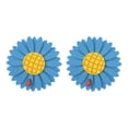 thumbnail image 2 of Par de alzapaños decorativos con diseño de girasol para cortinas de ventana y decoración del hogar Clip azul, 2 of 9