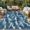 thumbnail image 3 of Fsddascl Ocean Waves Outdoor Rug for Patio/Deck/Porch, Non-Slip Large Area Rug 5 x 8 Ft, Summer Beach Coastal Nautical Burlap Indoor Outdoor Rugs Washable Area Rugs, Reversible Camping Rug Carpet, 3 of 5