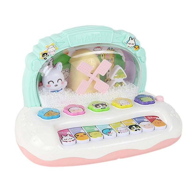 Juguete de piano para bebé, teclado de piano iluminado, juguetes infantiles, portátil para niños de 1 año, juguete musical con sonido interactivo , Verde